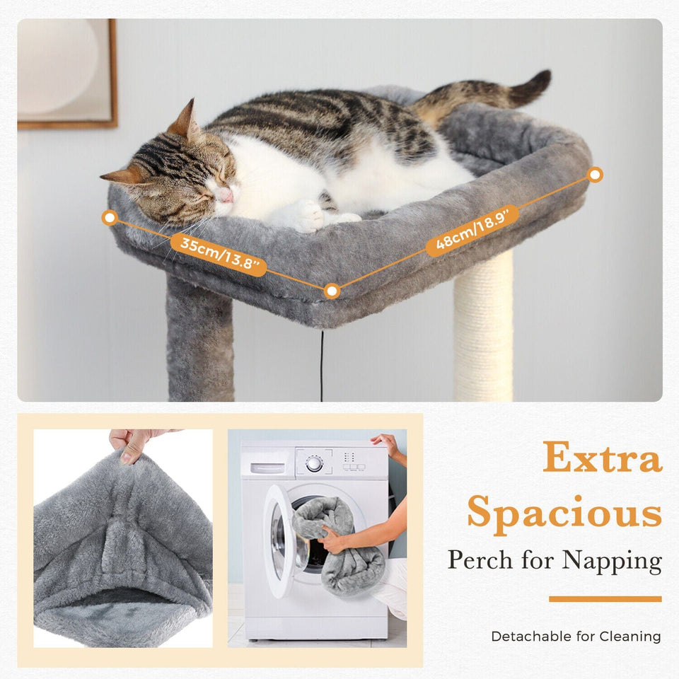 Cat Tree Palace - Cat Scratching Posts USA Cat Scratching Post Specialists | Cat Scratcher Trees & Poles 51.2" Dual Condo Cat Tree Scratching Post/ Pole
