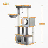 Cat Tree Palace - Cat Scratching Posts USA Cat Scratching Post Specialists | Cat Scratcher Trees & Poles 51.2" Dual Condo Cat Tree Scratching Post/ Pole