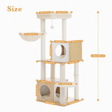 Cat Tree Palace - Cat Scratching Posts USA Cat Scratching Post Specialists | Cat Scratcher Trees & Poles 51.2" Dual Condo Cat Tree Scratching Post/ Pole