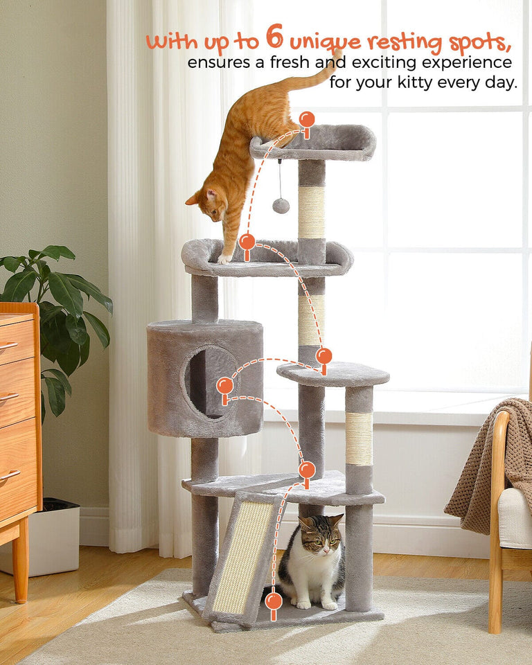 Cat Tree Palace - Cat Scratching Posts USA Cat Scratching Post Specialists | Cat Scratcher Trees & Poles 51.2" Multilevel Cat Scratching Tree