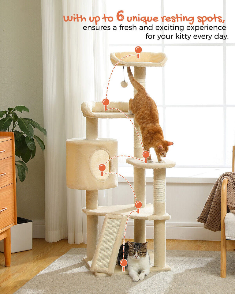 Cat Tree Palace - Cat Scratching Posts USA Cat Scratching Post Specialists | Cat Scratcher Trees & Poles 51.2" Multilevel Cat Scratching Tree