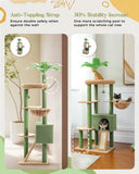 Cat Tree Palace - Cat Scratching Posts USA Cat Scratching Post Specialists | Cat Scratcher Trees & Poles 53" Multilevel Palm Leaf Cat Tree Condo