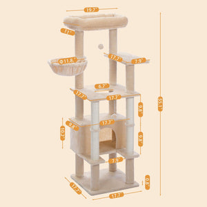 Cat Tree Palace - Cat Scratching Posts USA Cat Scratching Post Specialists | Cat Scratcher Trees & Poles 55.1" Cat Scratching Post / Tree / Pole - Beige