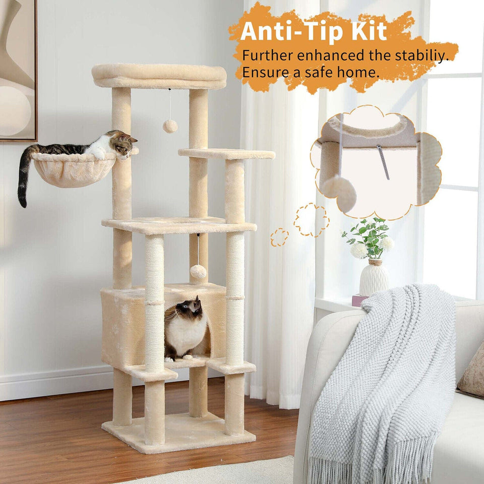 Cat Tree Palace - Cat Scratching Posts USA Cat Scratching Post Specialists | Cat Scratcher Trees & Poles 55.1" Cat Scratching Post / Tree / Pole - Beige