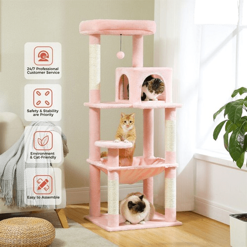 Cat Tree Palace - Cat Scratching Posts USA Cat Scratching Post Specialists | Cat Scratcher Trees & Poles 56.3" Cat Scratching Post / Tree / Pole Buy 56.3" Cat Scratching Post / Tree / Pole - Beige │ Cat Tree Palace