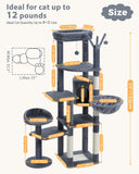 Cat Tree Palace - Cat Scratching Posts USA Cat Scratching Post Specialists | Cat Scratcher Trees & Poles 59" Multilevel Cat Scratching Tree With Condo