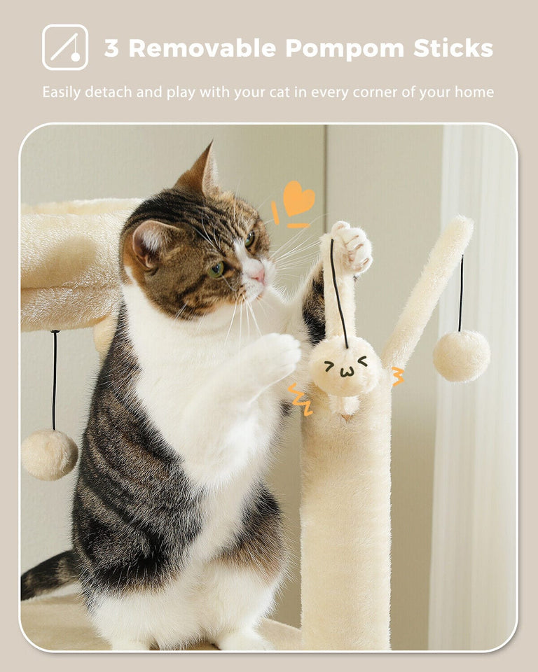 Cat Tree Palace - Cat Scratching Posts USA Cat Scratching Post Specialists | Cat Scratcher Trees & Poles 59" Multilevel Cat Scratching Tree With Condo