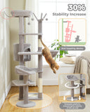Cat Tree Palace - Cat Scratching Posts USA Cat Scratching Post Specialists | Cat Scratcher Trees & Poles 59" Multilevel Cat Scratching Tree With Condo
