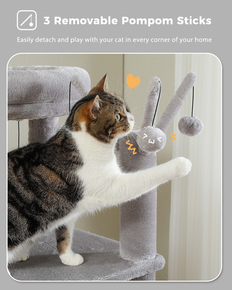Cat Tree Palace - Cat Scratching Posts USA Cat Scratching Post Specialists | Cat Scratcher Trees & Poles 59" Multilevel Cat Scratching Tree With Condo
