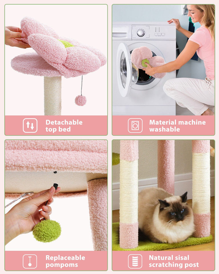 Cat Tree Palace - Cat Scratching Posts USA Cat Scratching Post Specialists | Cat Scratcher Trees & Poles 59" Multilevel Cat Scratching Tree With Condo