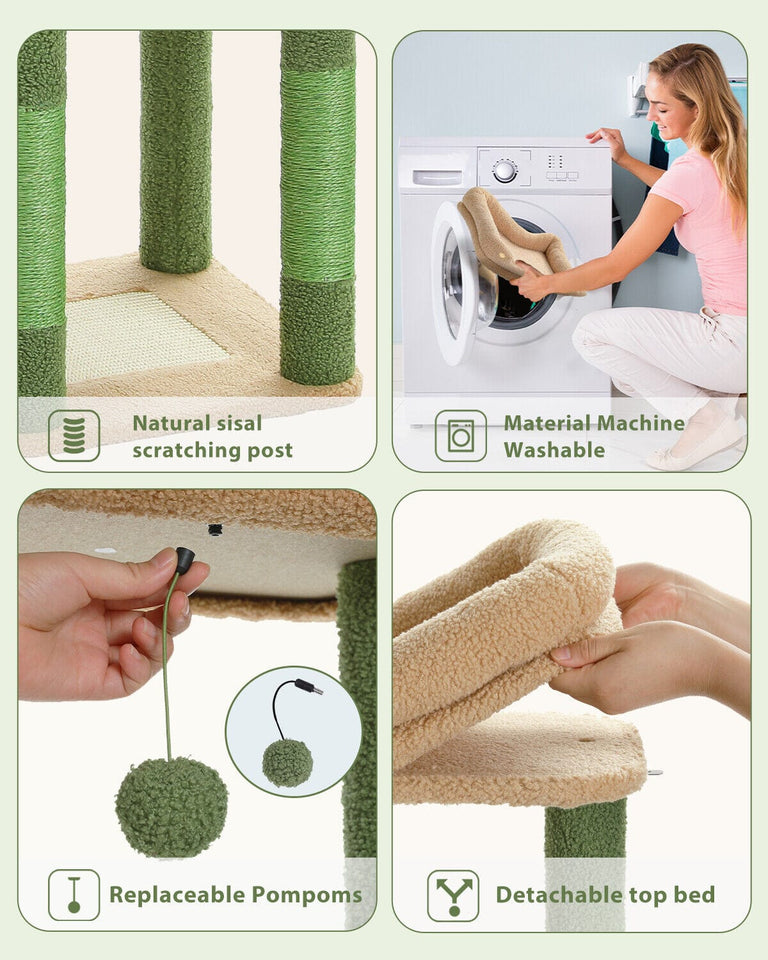 Cat Tree Palace - Cat Scratching Posts USA Cat Scratching Post Specialists | Cat Scratcher Trees & Poles 59" Multilevel Cat Scratching Tree With Condo