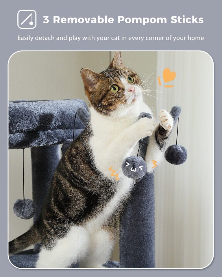 Cat Tree Palace - Cat Scratching Posts USA Cat Scratching Post Specialists | Cat Scratcher Trees & Poles 59" Multilevel Cat Scratching Tree With Condo