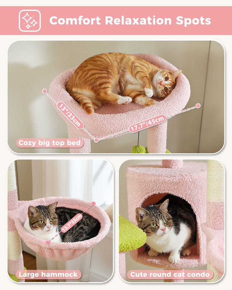 Cat Tree Palace - Cat Scratching Posts USA Cat Scratching Post Specialists | Cat Scratcher Trees & Poles 59" Multilevel Cat Scratching Tree With Condo