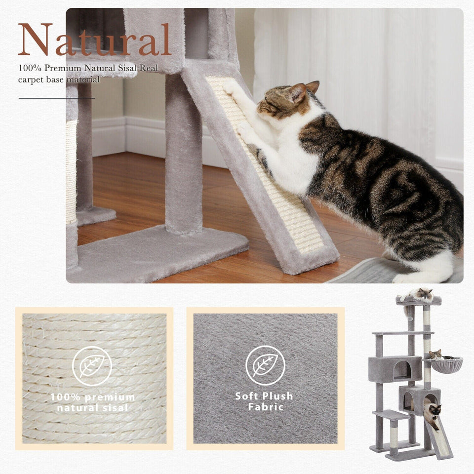 Cat Tree Palace - Cat Scratching Posts USA Cat Scratching Post Specialists | Cat Scratcher Trees & Poles 60" Multilevel Cat Scratching Tree