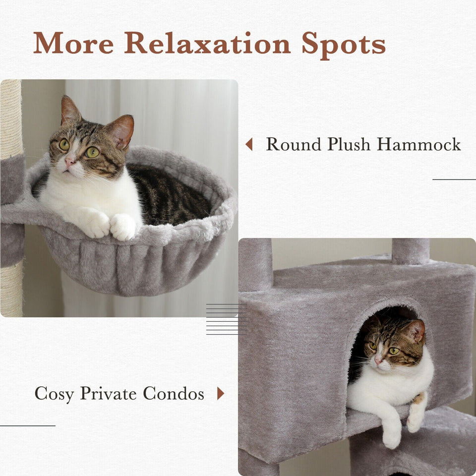Cat Tree Palace - Cat Scratching Posts USA Cat Scratching Post Specialists | Cat Scratcher Trees & Poles 60" Multilevel Cat Scratching Tree