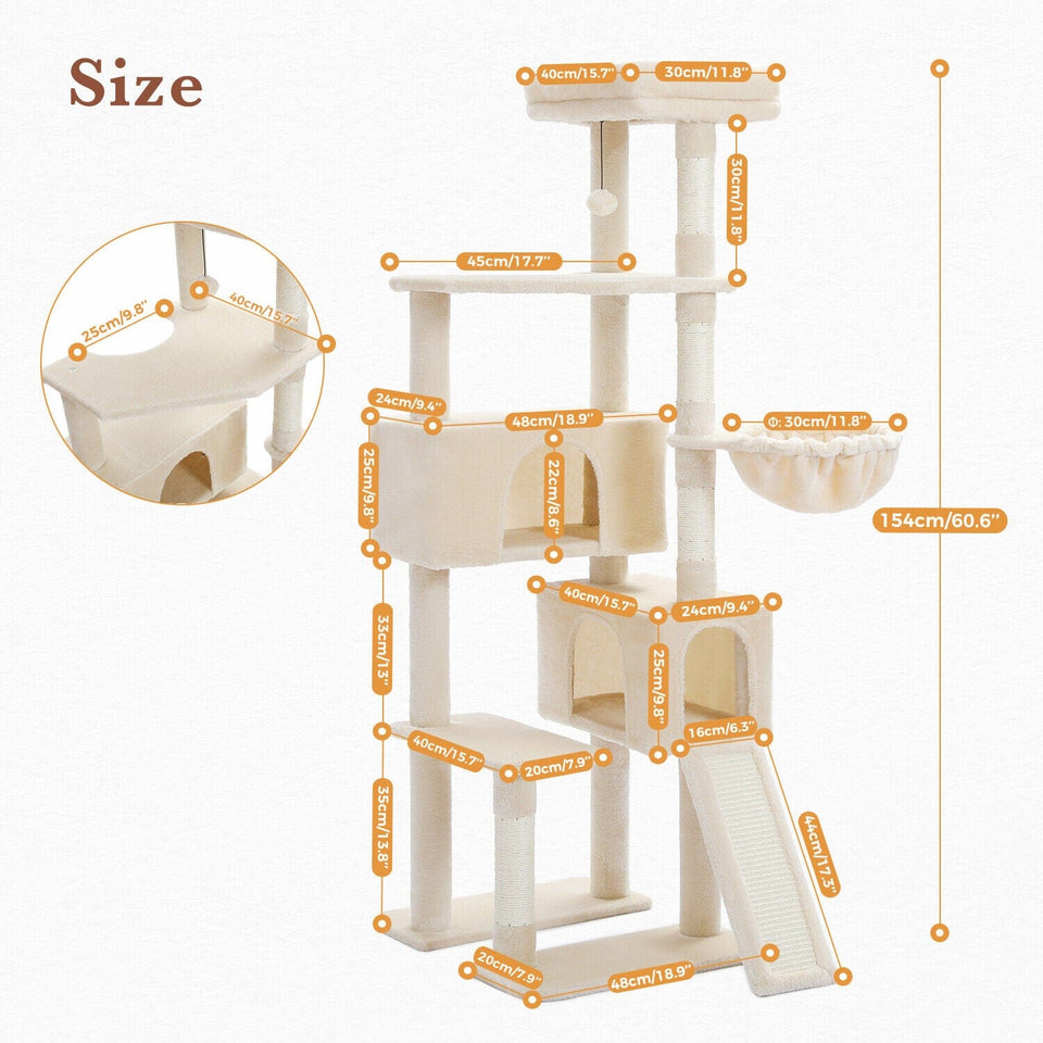 Cat Tree Palace - Cat Scratching Posts USA Cat Scratching Post Specialists | Cat Scratcher Trees & Poles 60" Multilevel Cat Scratching Tree