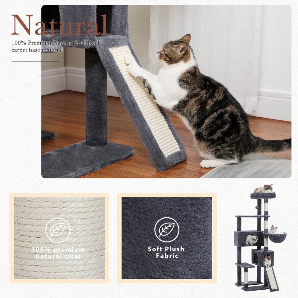 Cat Tree Palace - Cat Scratching Posts USA Cat Scratching Post Specialists | Cat Scratcher Trees & Poles 60" Multilevel Cat Scratching Tree