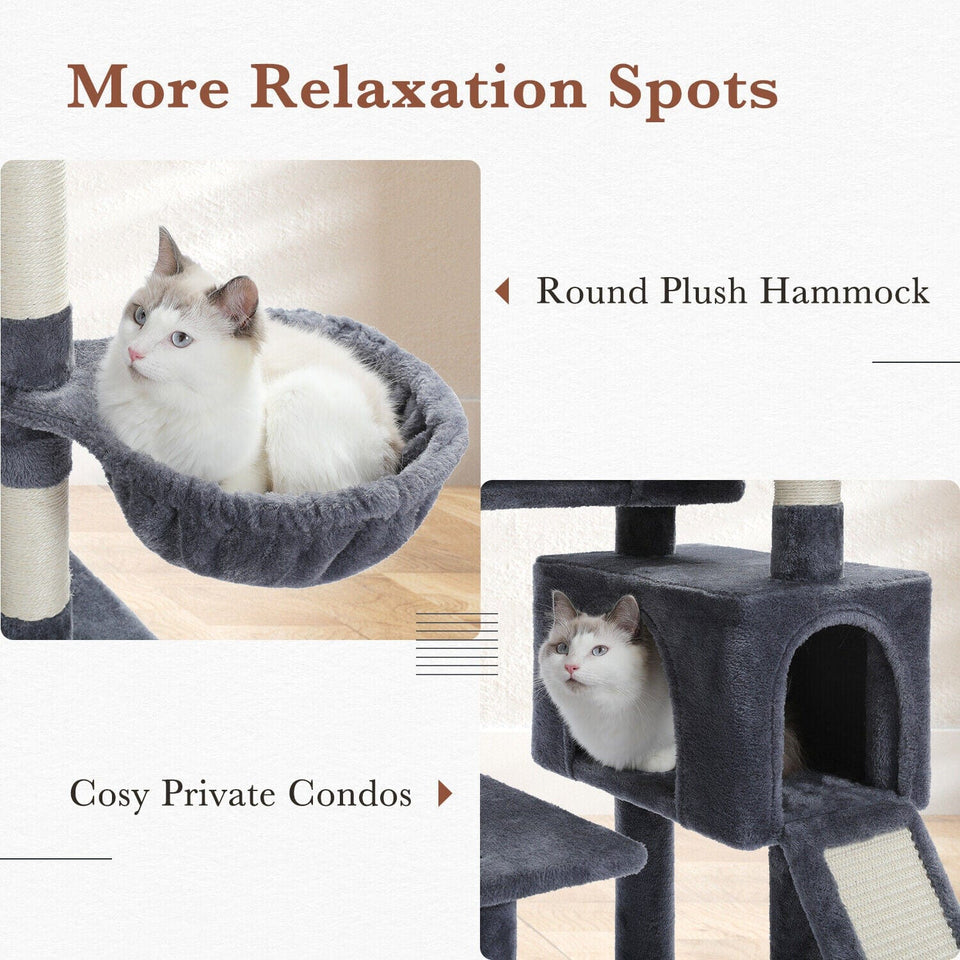 Cat Tree Palace - Cat Scratching Posts USA Cat Scratching Post Specialists | Cat Scratcher Trees & Poles 60" Multilevel Cat Scratching Tree