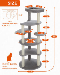 Cat Tree Palace - Cat Scratching Posts USA Cat Scratching Post Specialists | Cat Scratcher Trees & Poles 61" Cat Scratching Tree/ Pole/ Post