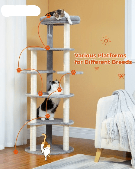 Cat Tree Palace - Cat Scratching Posts USA Cat Scratching Post Specialists | Cat Scratcher Trees & Poles 61" Cat Scratching Tree/ Pole/ Post
