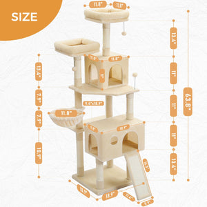 Cat Tree Palace - Cat Scratching Posts USA Cat Scratching Post Specialists | Cat Scratcher Trees & Poles 63.8" Cat Scratching Post / Tree / Pole