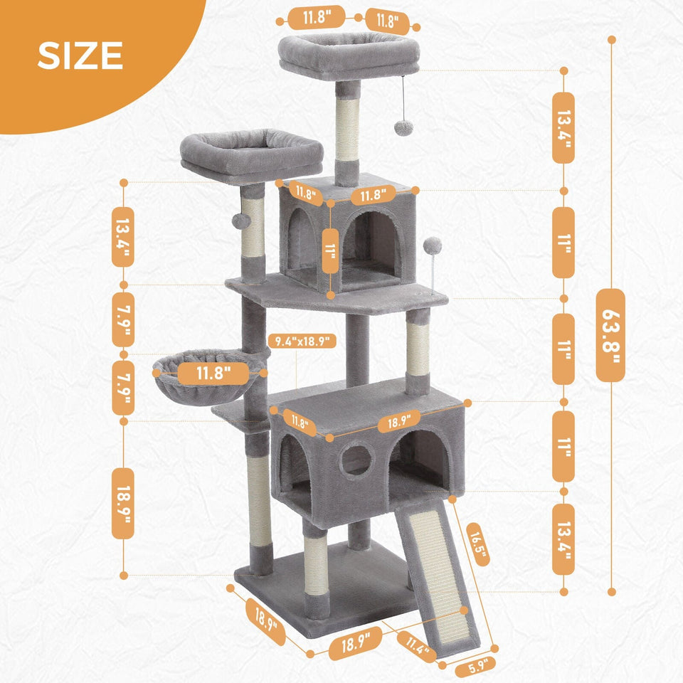 Cat Tree Palace - Cat Scratching Posts USA Cat Scratching Post Specialists | Cat Scratcher Trees & Poles 63.8" Cat Scratching Post / Tree / Pole