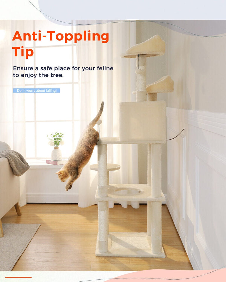 Cat Tree Palace - Cat Scratching Posts USA Cat Scratching Post Specialists | Cat Scratcher Trees & Poles 63" Cat Scratching Post / Tree / Pole - Beige