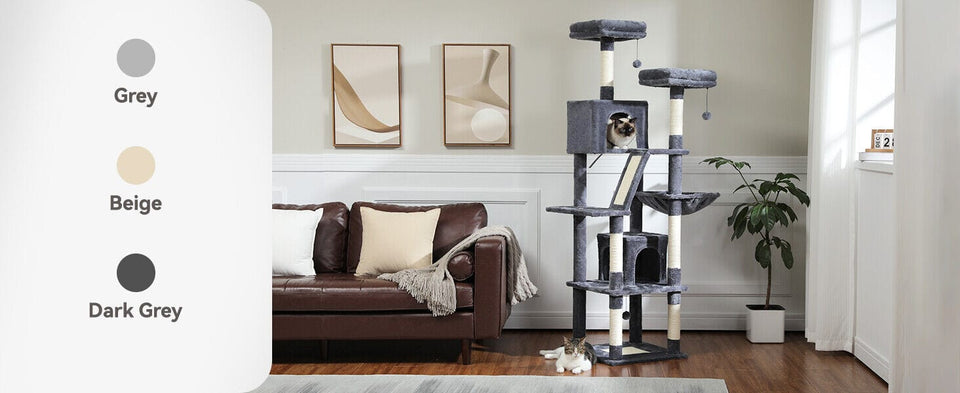 Cat Tree Palace - Cat Scratching Posts USA Cat Scratching Post Specialists | Cat Scratcher Trees & Poles 70.9" Multilevel Cat Scratching Tree with Condo's