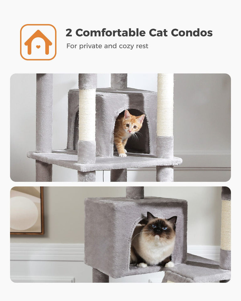 Cat Tree Palace - Cat Scratching Posts USA Cat Scratching Post Specialists | Cat Scratcher Trees & Poles 70.9" Multilevel Cat Scratching Tree with Condo's