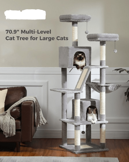 Cat Tree Palace - Cat Scratching Posts USA Cat Scratching Post Specialists | Cat Scratcher Trees & Poles 70.9" Multilevel Cat Scratching Tree with Condo's