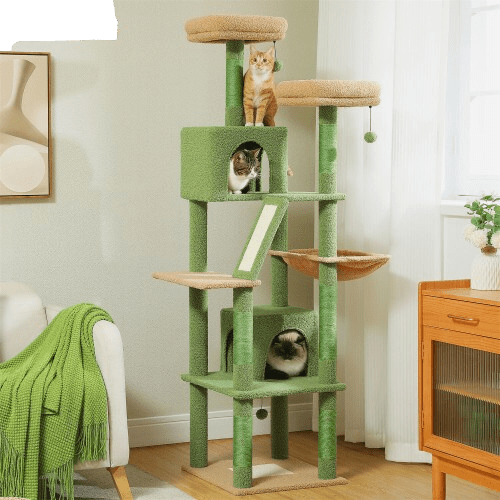 Cat Tree Palace - Cat Scratching Posts USA Cat Scratching Post Specialists | Cat Scratcher Trees & Poles 70.9" Multilevel Cat Scratching Tree with Condo's