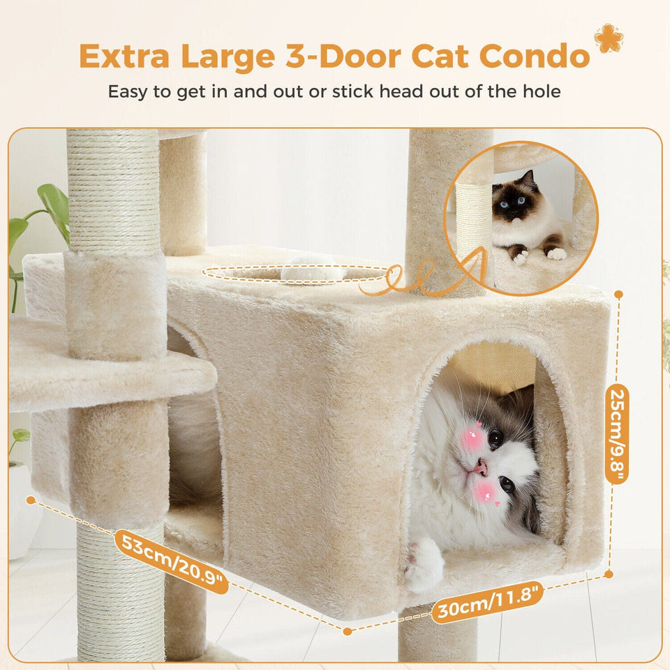 Cat Tree Palace - Cat Scratching Posts USA Cat Scratching Post Specialists | Cat Scratcher Trees & Poles 72.4" Multi Level Cat Scratching Tree with Condos