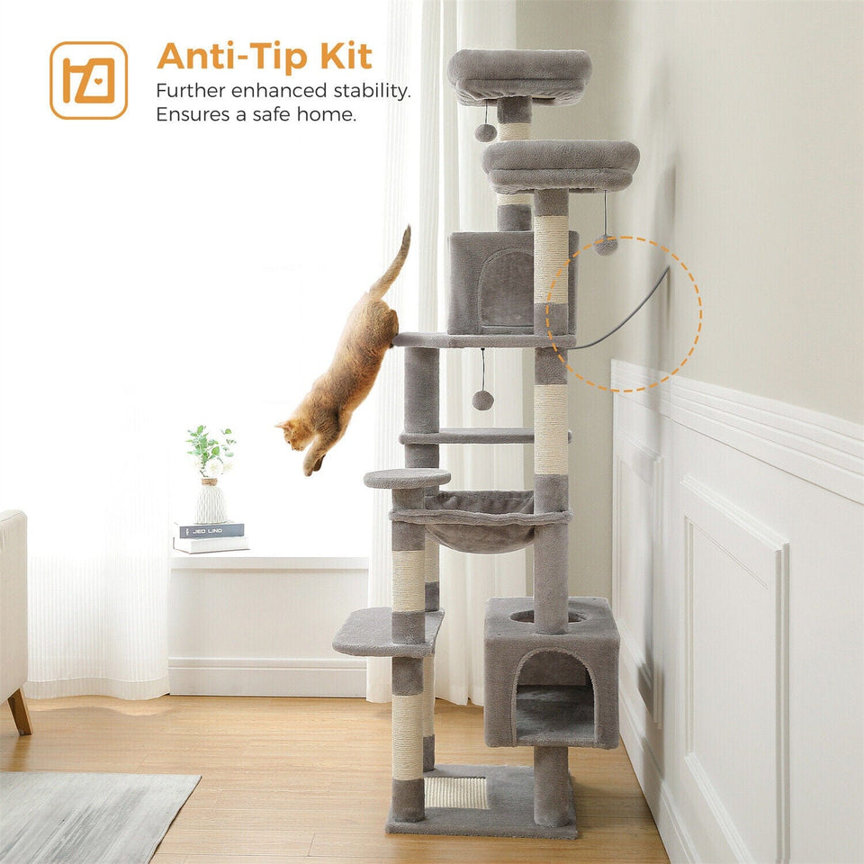 Cat Tree Palace - Cat Scratching Posts USA Cat Scratching Post Specialists | Cat Scratcher Trees & Poles 72.4" Multi Level Cat Scratching Tree with Condos