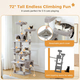Cat Tree Palace - Cat Scratching Posts USA Cat Scratching Post Specialists | Cat Scratcher Trees & Poles 72.4" Multi Level Cat Scratching Tree with Condos