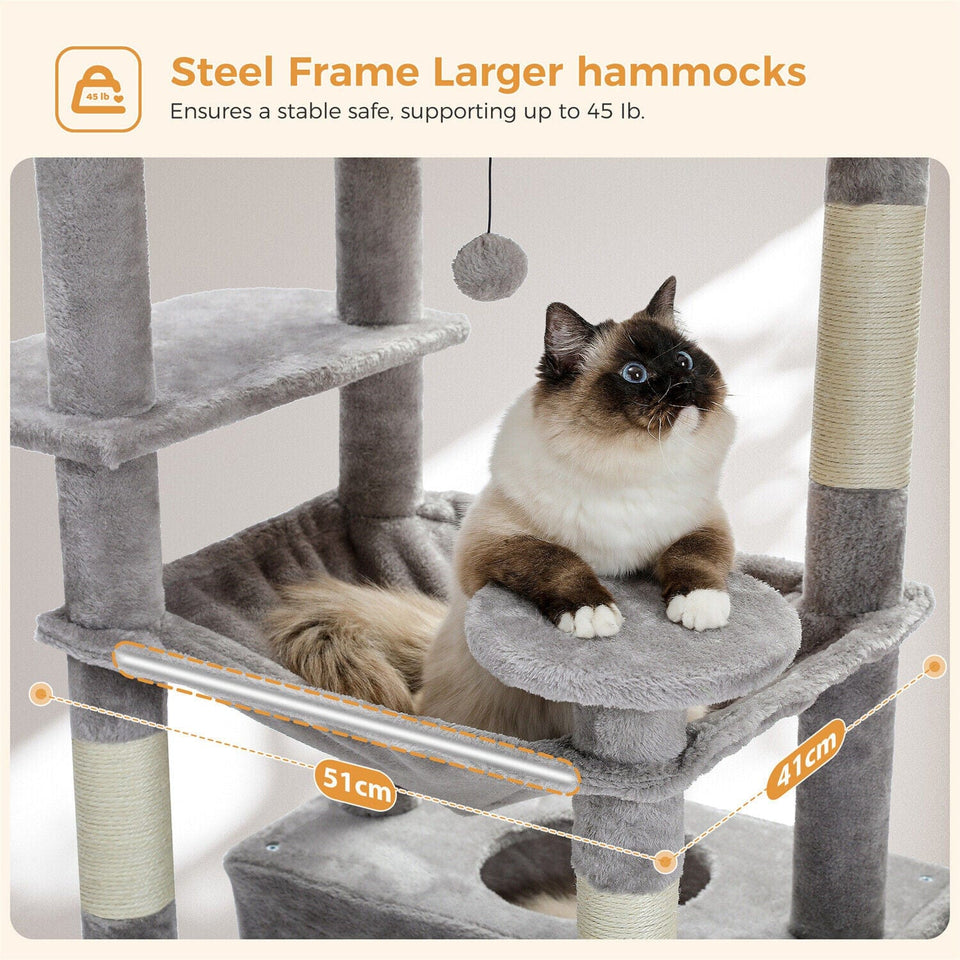 Cat Tree Palace - Cat Scratching Posts USA Cat Scratching Post Specialists | Cat Scratcher Trees & Poles 72.4" Multi Level Cat Scratching Tree with Condos
