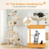 Cat Tree Palace - Cat Scratching Posts USA Cat Scratching Post Specialists | Cat Scratcher Trees & Poles 72.4" Multi Level Cat Scratching Tree with Condos