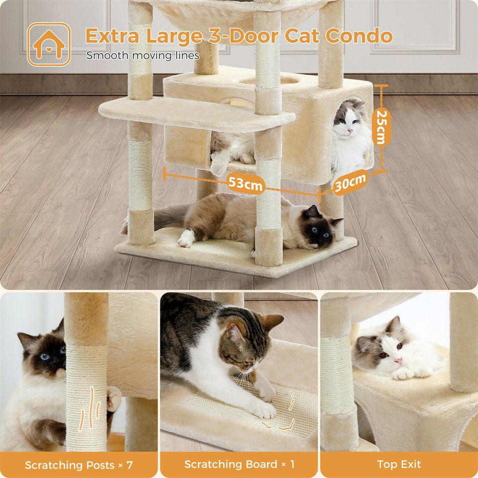 Cat Tree Palace - Cat Scratching Posts USA Cat Scratching Post Specialists | Cat Scratcher Trees & Poles 72.4" Multi Level Cat Scratching Tree with Condos
