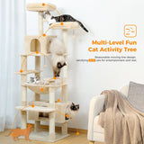 Cat Tree Palace - Cat Scratching Posts USA Cat Scratching Post Specialists | Cat Scratcher Trees & Poles 72.4" Multi Level Cat Scratching Tree with Condos