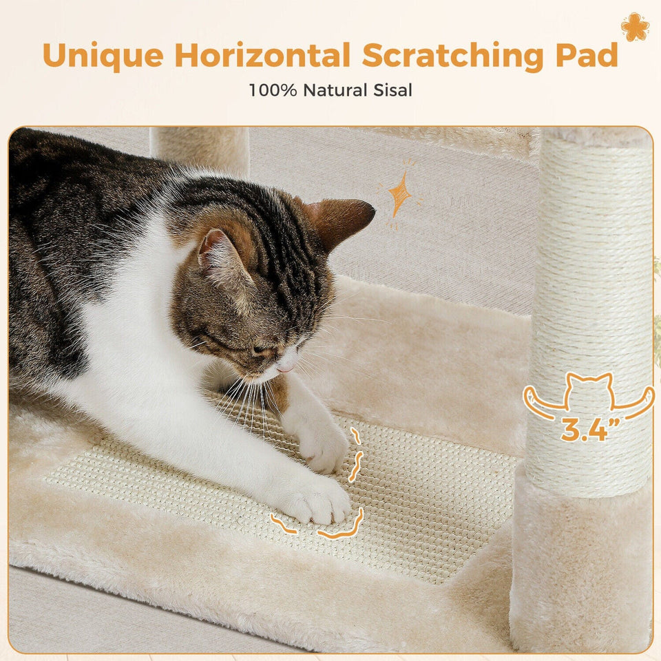 Cat Tree Palace - Cat Scratching Posts USA Cat Scratching Post Specialists | Cat Scratcher Trees & Poles 72.4" Multi Level Cat Scratching Tree with Condos
