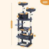Cat Tree Palace - Cat Scratching Posts USA Cat Scratching Post Specialists | Cat Scratcher Trees & Poles 72.4" Multi Level Cat Scratching Tree with Condos