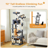 Cat Tree Palace - Cat Scratching Posts USA Cat Scratching Post Specialists | Cat Scratcher Trees & Poles 72.4" Multi Level Cat Scratching Tree with Condos