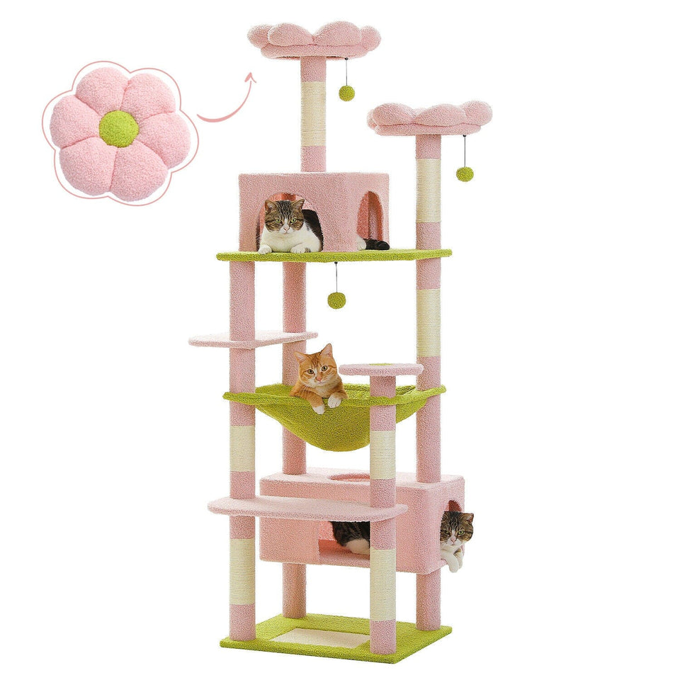 Cat Tree Palace - Cat Scratching Posts USA Cat Scratching Post Specialists | Cat Scratcher Trees & Poles 72.4" Multi Level Cat Scratching Tree with Condos