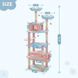 Cat Tree Palace - Cat Scratching Posts USA Cat Scratching Post Specialists | Cat Scratcher Trees & Poles 72.4" Multi Level Cat Scratching Tree with Condos
