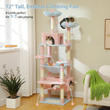 Cat Tree Palace - Cat Scratching Posts USA Cat Scratching Post Specialists | Cat Scratcher Trees & Poles 72.4" Multi Level Cat Scratching Tree with Condos