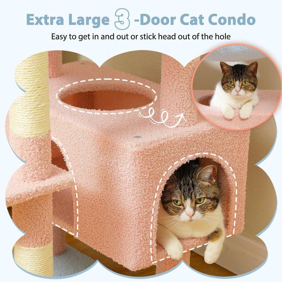Cat Tree Palace - Cat Scratching Posts USA Cat Scratching Post Specialists | Cat Scratcher Trees & Poles 72.4" Multi Level Cat Scratching Tree with Condos