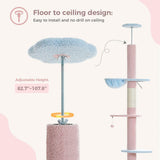 Cat Tree Palace - Cat Scratching Posts USA Cat Scratching Post Specialists | Cat Scratcher Trees & Poles 82.7" - 107.8" Floor to Ceiling Cat Scratching Pole with Condo & Nest