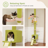 Cat Tree Palace - Cat Scratching Posts USA Cat Scratching Post Specialists | Cat Scratcher Trees & Poles 82.7" - 107.8" Floor to Ceiling Cat Scratching Pole with Condo & Nest