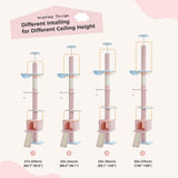 Cat Tree Palace - Cat Scratching Posts USA Cat Scratching Post Specialists | Cat Scratcher Trees & Poles 82.7" - 107.8" Floor to Ceiling Cat Scratching Pole with Condo & Nest
