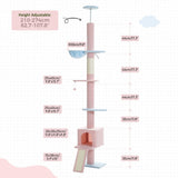 Cat Tree Palace - Cat Scratching Posts USA Cat Scratching Post Specialists | Cat Scratcher Trees & Poles 82.7" - 107.8" Floor to Ceiling Cat Scratching Pole with Condo & Nest