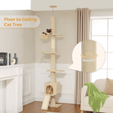 Cat Tree Palace - Cat Scratching Posts USA Cat Scratching Post Specialists | Cat Scratcher Trees & Poles 82.7" - 107.8" Floor to Ceiling Cat Scratching Pole with Condo & Nest